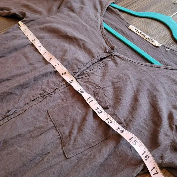 Michael Stars Womens Dress Size S Gray Henley Button-Up Long Sleeve Fairycore - Picture 7 of 9